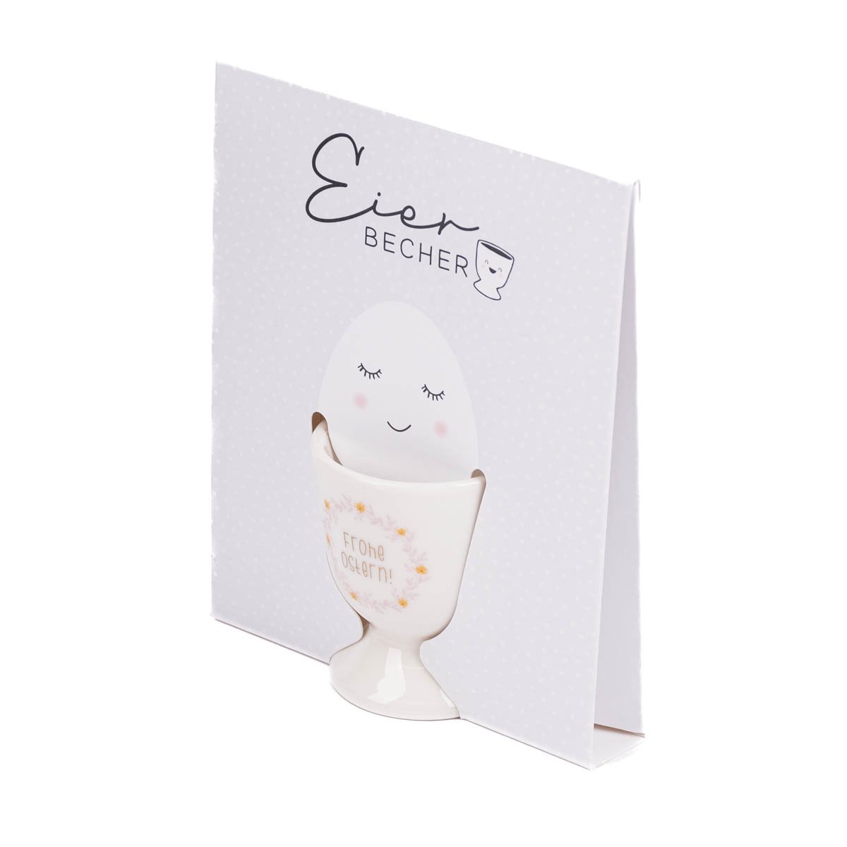 Schöner Leben Eierbecher aus Porzellan Frohe Ostern weiß rosa gelb gold 5x6cm von Grafik Werkstatt 50% Rabatt mit kostenlosem Versand