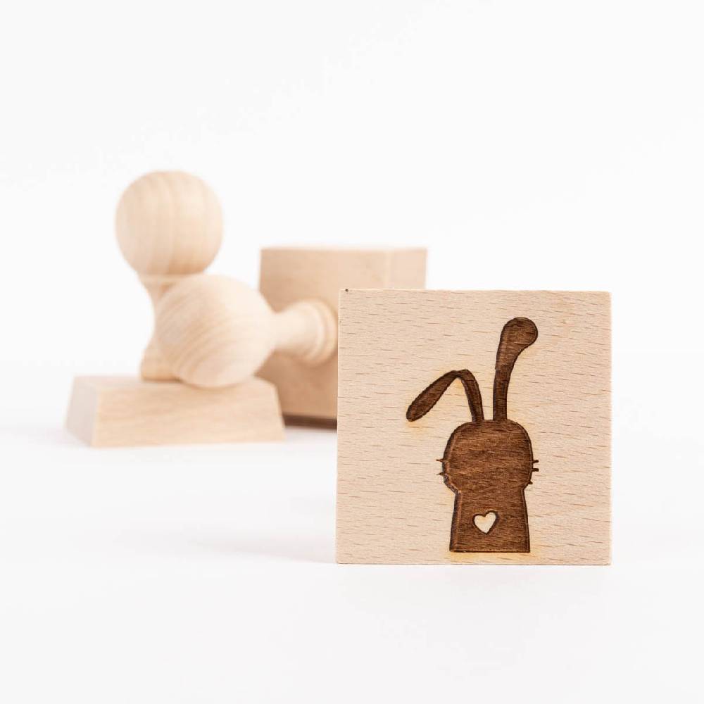 Schöner Leben 3er Set Keksstempel Hase verschiedene Motive aus Holz 5,5x5,5x8cm Fabrikladen