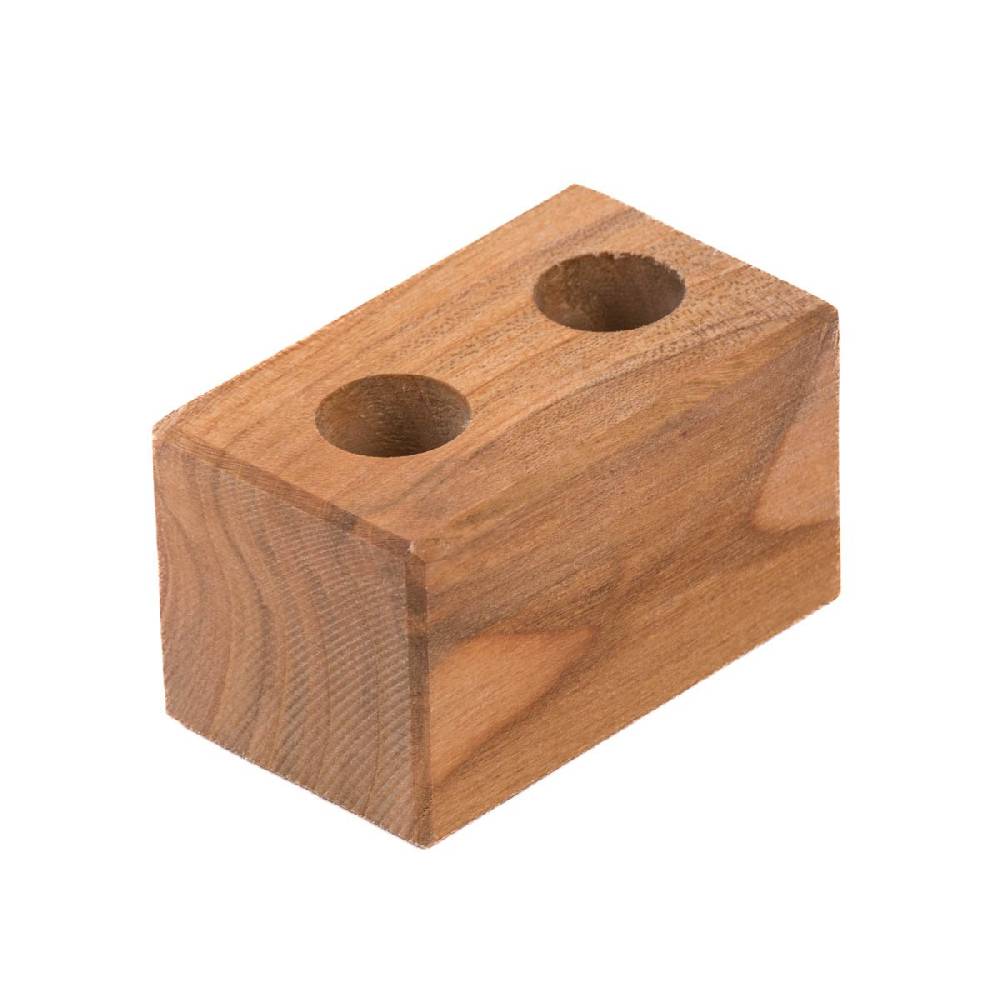 Schöner Leben 2er Gewürzständer für Reagenzgläser Kirschbaum massiv 6,5x4x4cm von DeWi Speichern exportieren