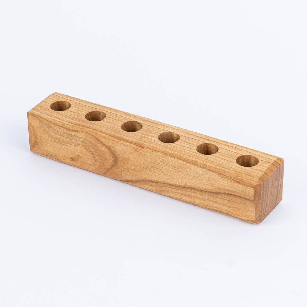 Schöner Leben 6er Gewürzständer für Reagenzgläser Kirschbaum massiv 20x4x4cm von DeWi