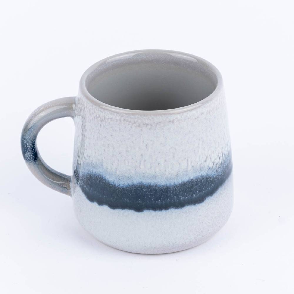 Schöner Leben Sass & Belle Tasse Mojave glasiert Steinzeug grau blau weiß 350ml Schlussverkauf