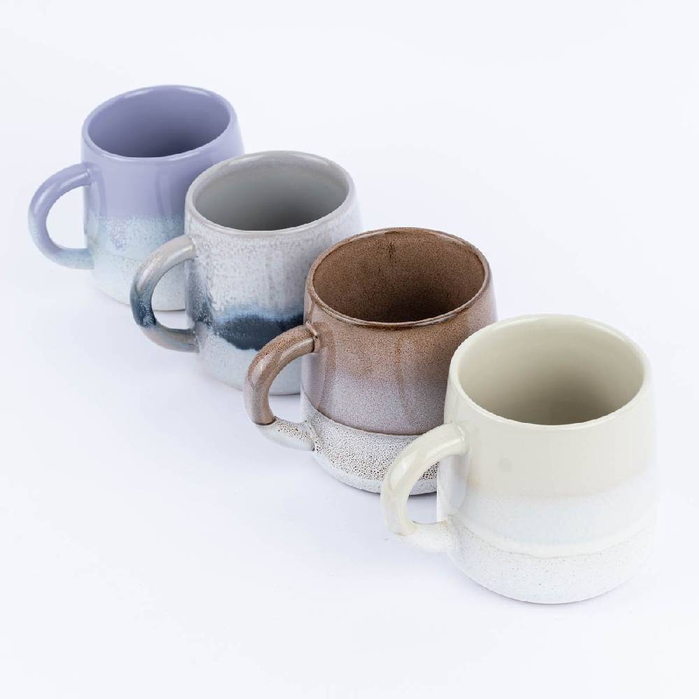 Schöner Leben Sass & Belle Tasse Mojave glasiert Steinzeug beige weiß 350ml Günstiger Verkauf