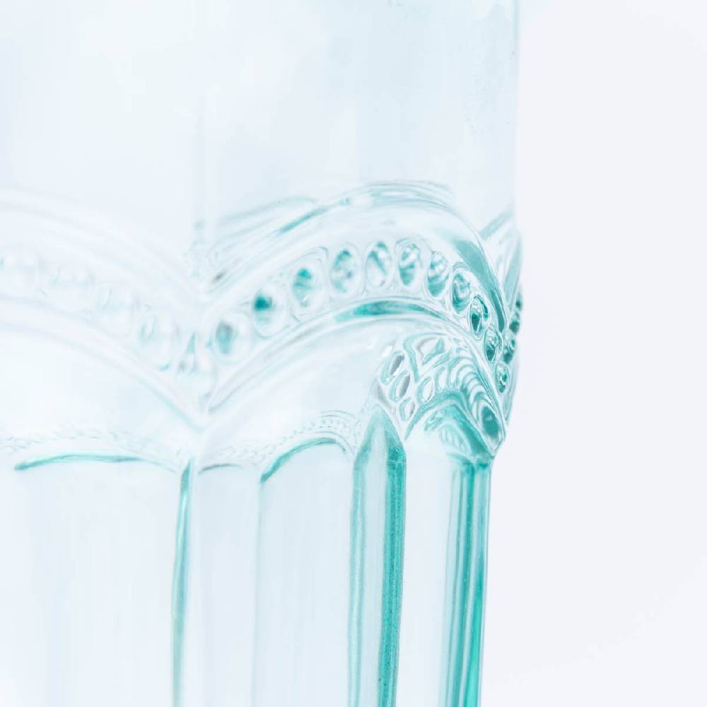 Schöner Leben Sass & Belle Krug Glas Punkte türkis transparent 20x18cm Fabrikverkauf