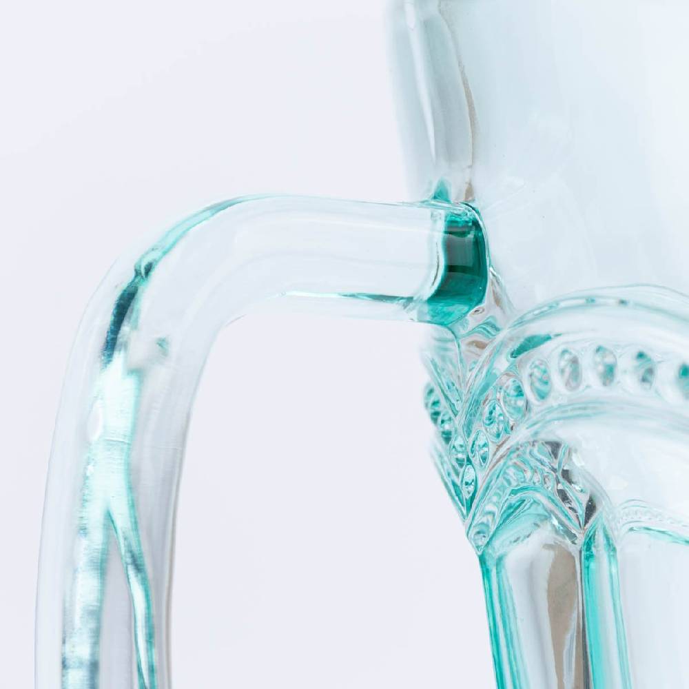 Schöner Leben Sass & Belle Krug Glas Punkte türkis transparent 20x18cm Fabrikverkauf