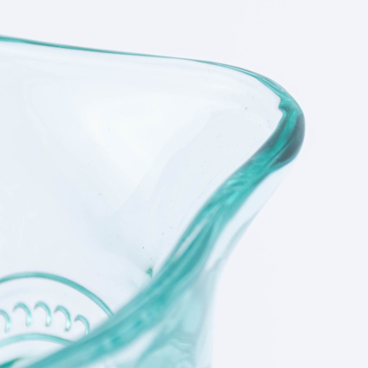 Schöner Leben Sass & Belle Krug Glas Punkte türkis transparent 20x18cm Fabrikverkauf