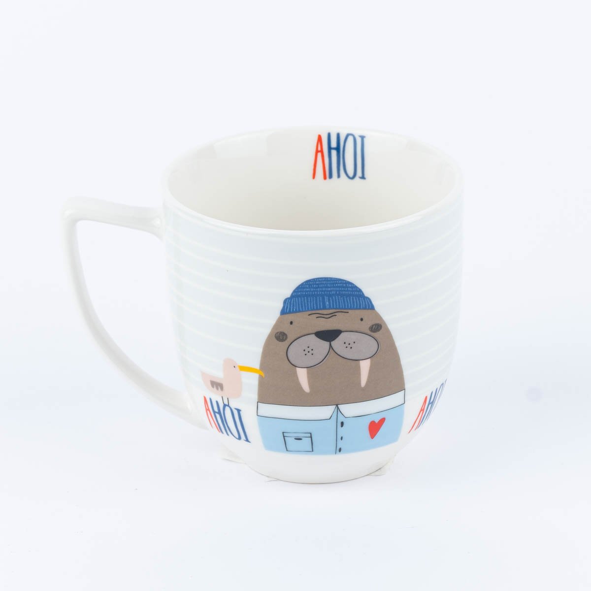Schöner Leben Große Tasse Seelöwe mit Mütze Keramik weiß blau rot versch. Motive 400ml Fabrik Onlineshop