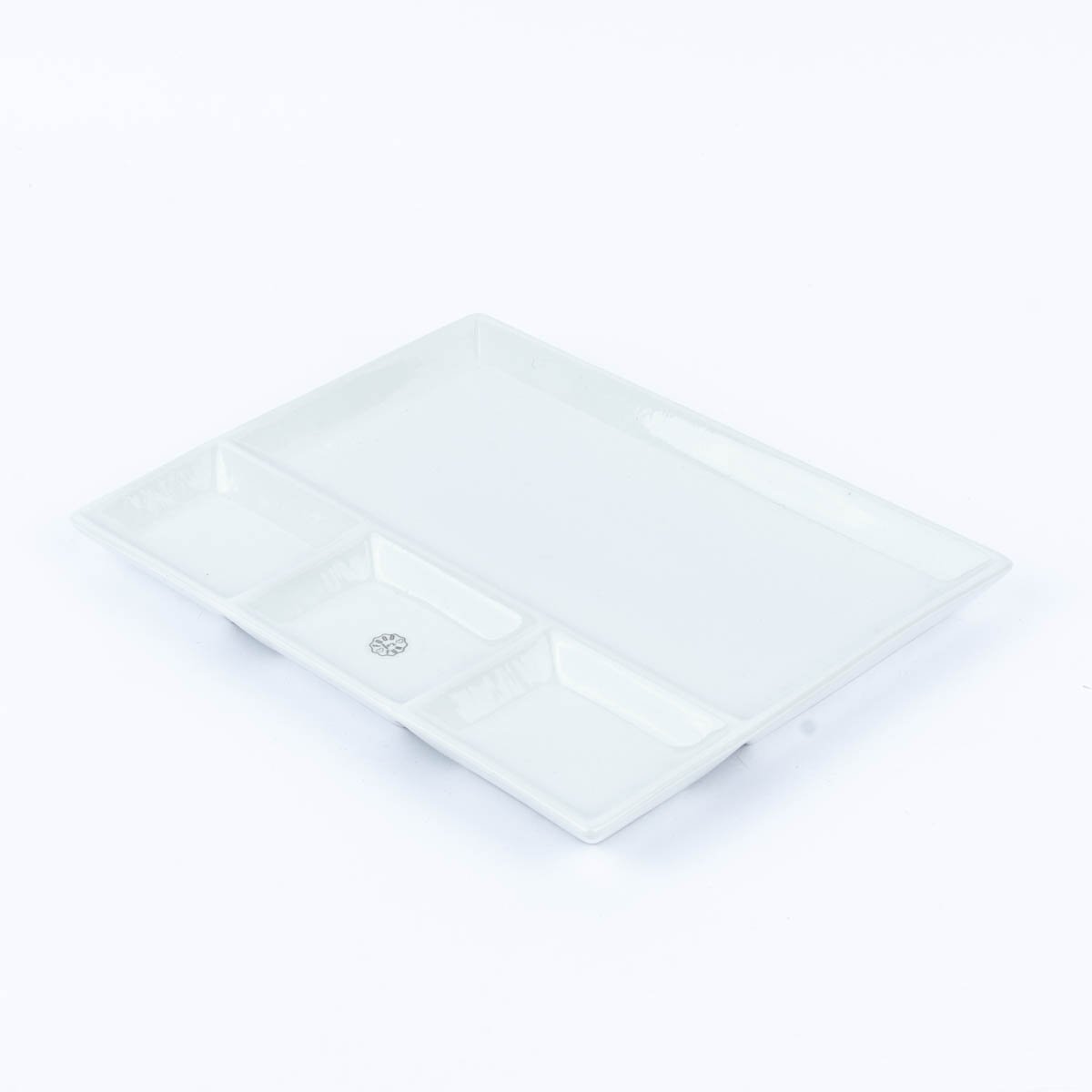 Schöner Leben Fondueteller Keramik mit 4 Abteilungen weiß 26,5x20x2,5cm Rabatt