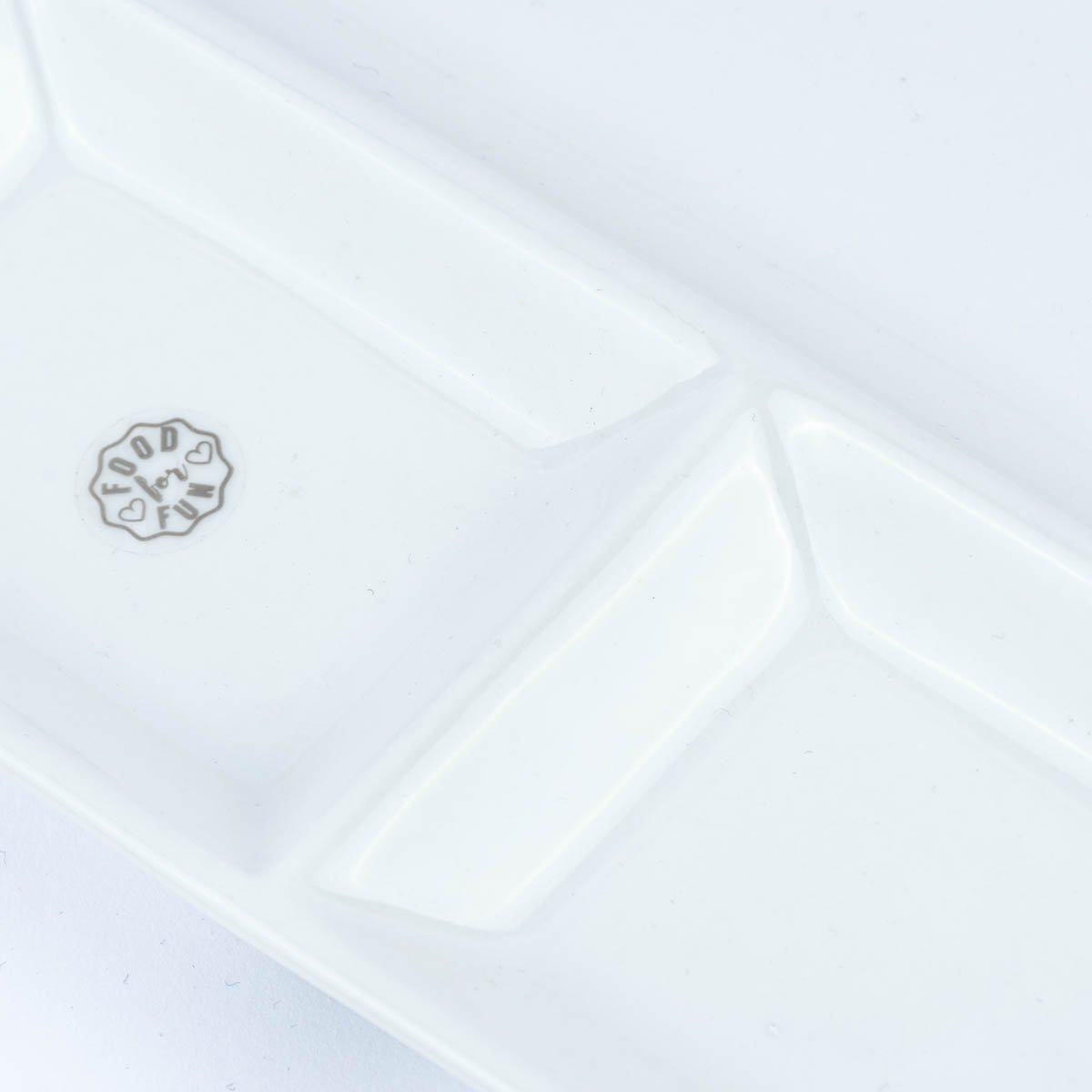 Schöner Leben Fondueteller Keramik mit 4 Abteilungen weiß 26,5x20x2,5cm Rabatt