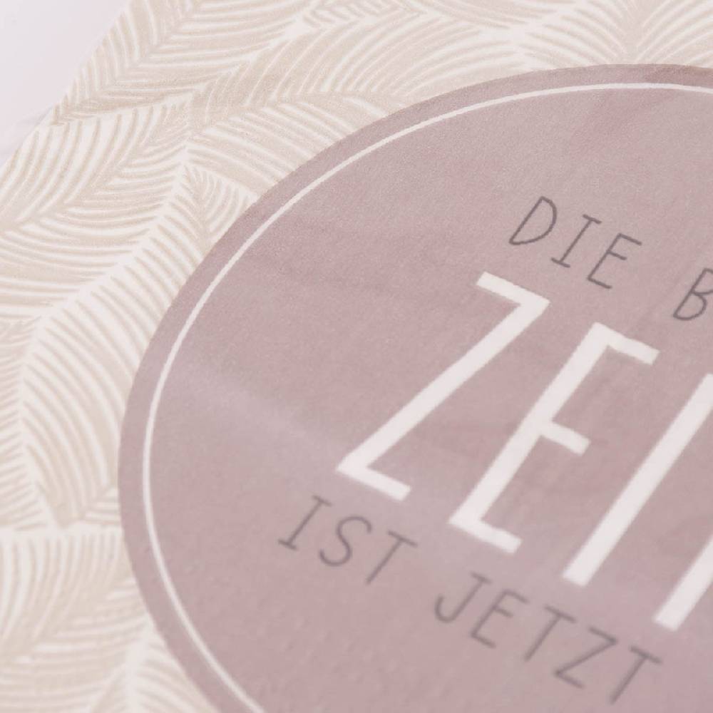 Schöner Leben La Vida Serviette Die beste Zeit ist jetzt Federn beige weiß 33x33cm 3lagig 20 Stück Flash Sale