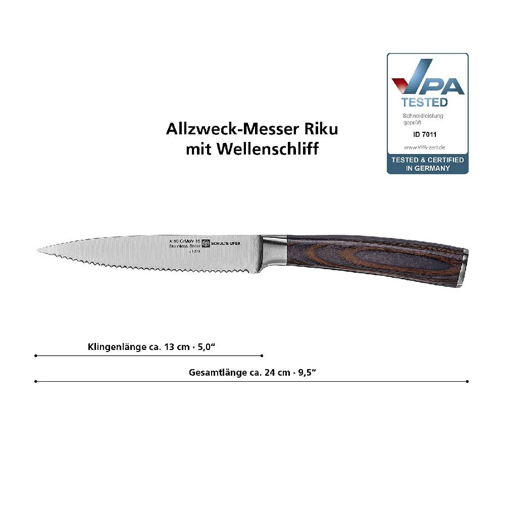 Schulte Ufer Allzweck-Messer Riku mit Wellenschliff Zeitlich begrenztes Angebot