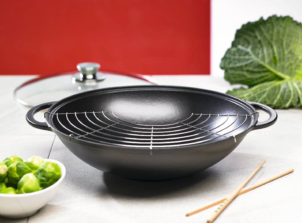 Schulte Ufer Wok Rustika, 36 cm, ca. 6,20 l, schwarz Online Shopping